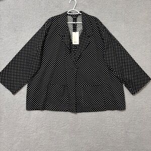 Polka Dot Lightweight Blazer Cotton Stretch Jacket Casual Layering Top Size 22